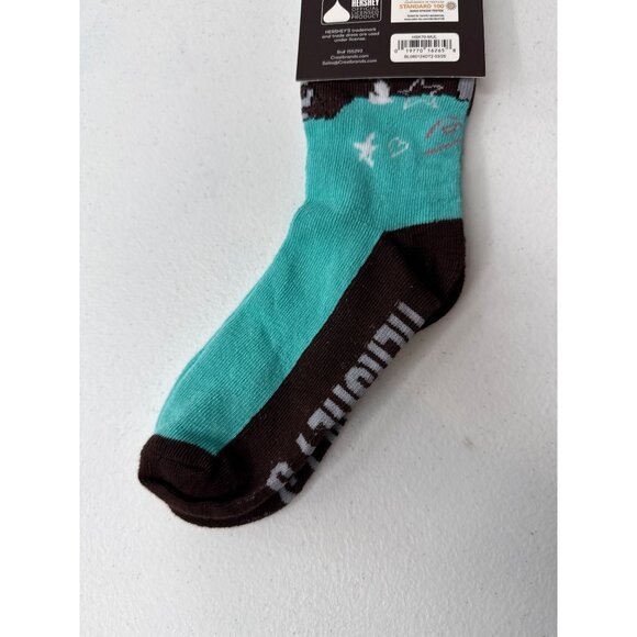Chocolate Bar Theme Socks Kids Size 9-3.5 Brown Blue Fun Novelty Gift NWT - Picture 6 of 6